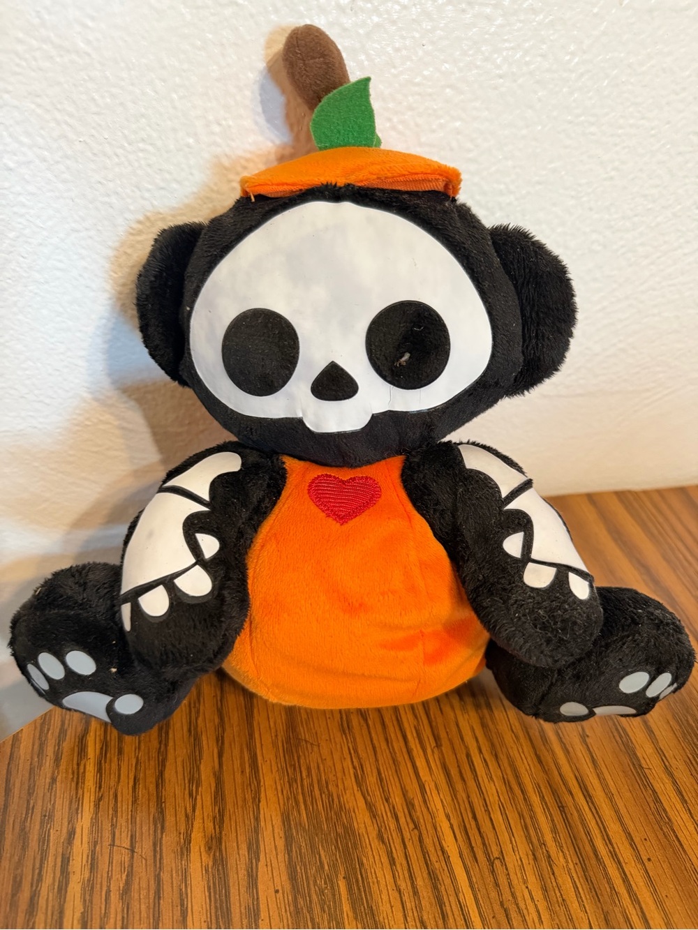 Skelanimals Halloween Pumpkin Monkey Plush Black Orange Skeleton RARE